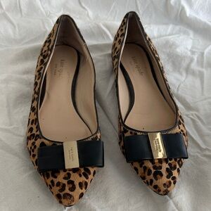 Kate Spade Animal Print Flats with Gold Accent